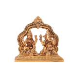 Pure Brass Lord Ganesha & Lakshmi Combined Idol | 5.5" x 6" x 2.7" Divine Murti | 1.8 kg Temple Art | United Deities Sculpture | Sacred Gift | Jaipurio